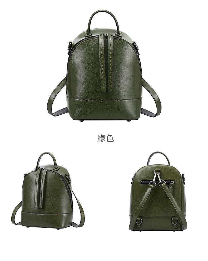 新款真皮多用包 油蠟牛皮雙肩後背包 復古時尚小背包 女式百搭牛皮雙肩包旅行包 真皮包包