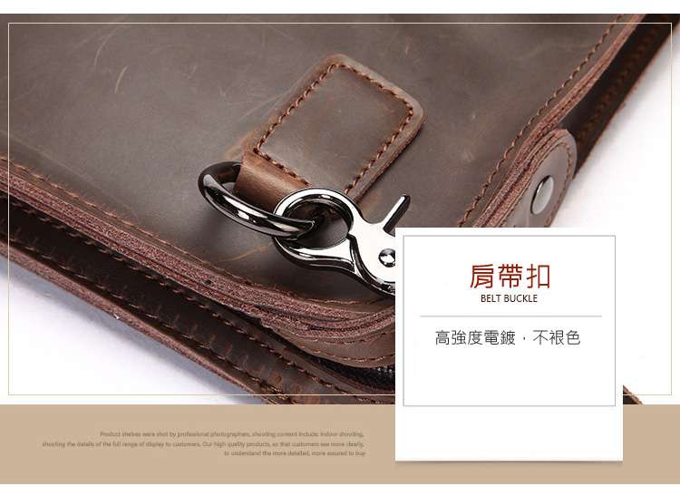 新款復古瘋馬皮手拿包 頭層牛皮男士公文包包 瘋牛皮IPAD包肩背斜背包 手包信封包 真皮包包
