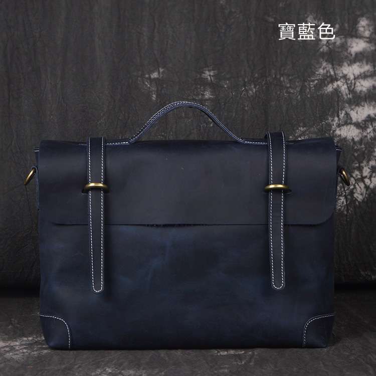 復古瘋馬皮復古男包 頭層牛皮公事包 真皮手提包 商務包包 瘋牛皮公文包筆電包 男士側背包 真皮包包
