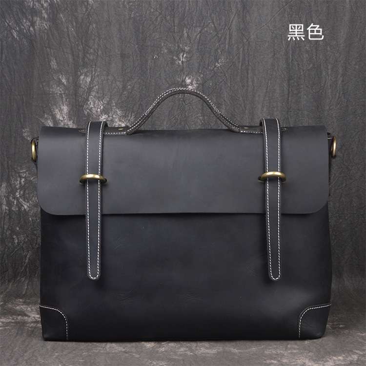 復古瘋馬皮復古男包 頭層牛皮公事包 真皮手提包 商務包包 瘋牛皮公文包筆電包 男士側背包 真皮包包