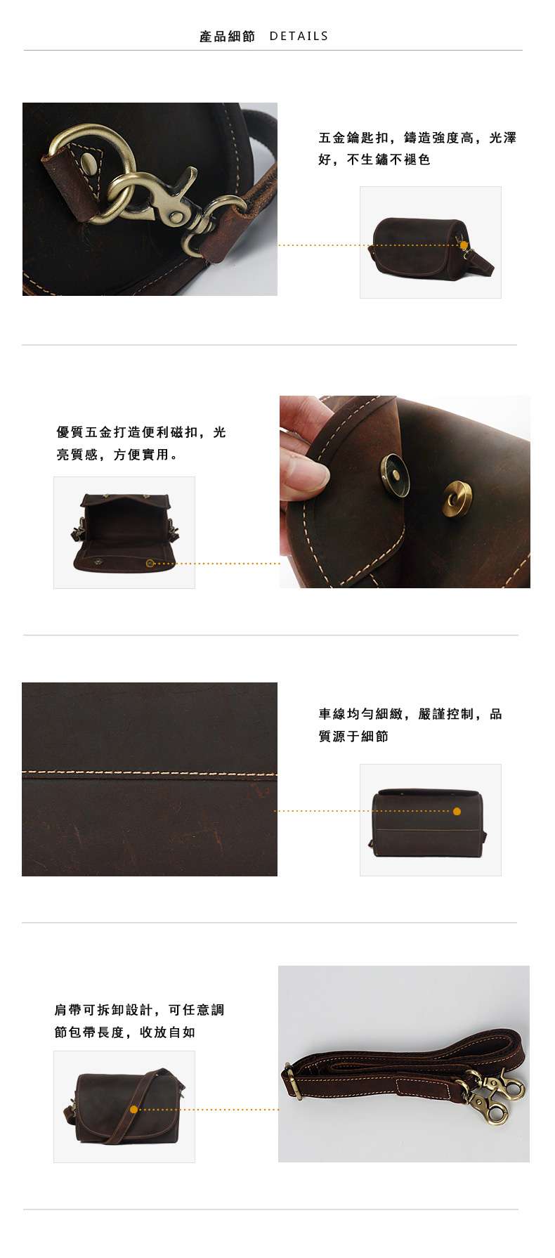 瘋馬皮男包 復古時尚肩背包 真皮單肩包 圓形斜挎包 男士真皮包包 頭層牛皮圓筒包 真皮包包