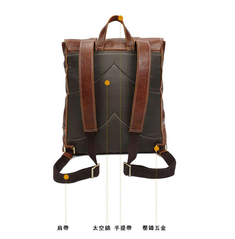新款男士真皮雙背包 油光皮後背包 頭層牛皮男包 復古學院風學生書包 潮流雙肩包 真皮包包