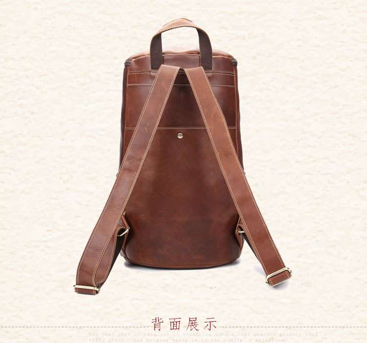 大容量戶外旅行包 頭層牛皮手提包 真皮雙肩後背包 多功能旅行背包 油蠟牛皮雙肩包 真皮包包
