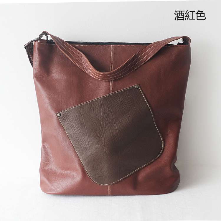 新款真皮大包包 原創真皮女包 文藝清新托特包 頭層牛皮大容量手提包 單肩斜挎包 真皮包包