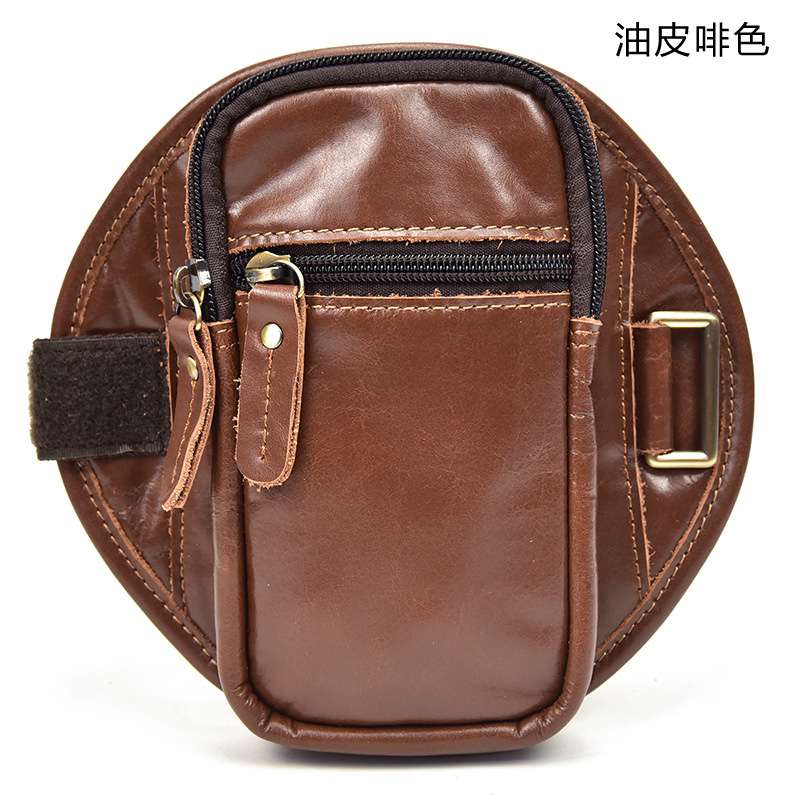 新款真皮運動臂包 瘋馬皮戶外跑步臂包 真皮休閑手機包 頭層牛皮時尚手機保護包 真皮包包