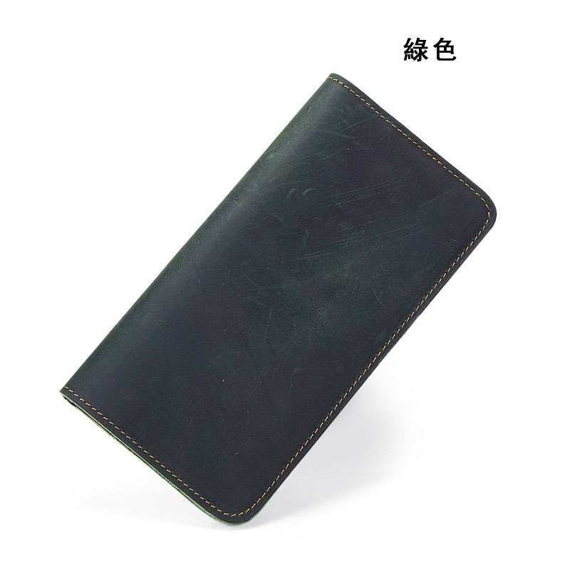 新款復古長款皮夾 真皮男士零錢包 牛皮手機包 休閑復古瘋馬皮長款手拿包 真皮手抓包 真皮包包