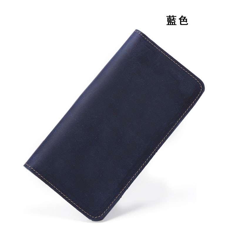 新款復古長款皮夾 真皮男士零錢包 牛皮手機包 休閑復古瘋馬皮長款手拿包 真皮手抓包 真皮包包