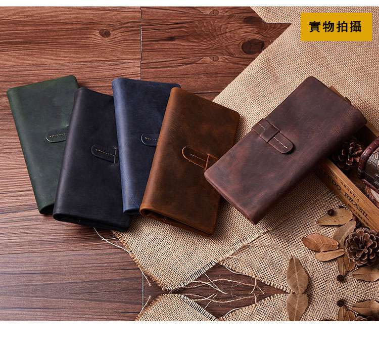 新款歐美時尚真皮零錢包 牛皮手機包 男女休閑長款皮夾 牛皮錢包 復古手工瘋馬皮手拿包 真皮包包