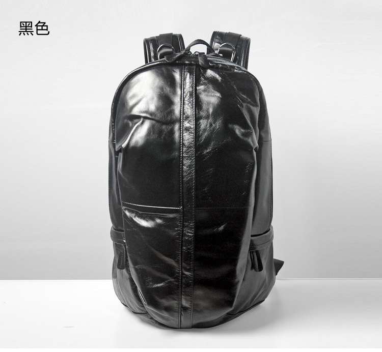 真皮後背包 油蠟牛皮雙肩後背包 頭層牛皮休閑旅行包 復古油蠟皮筆電包 油蠟牛皮電腦包 真皮包包