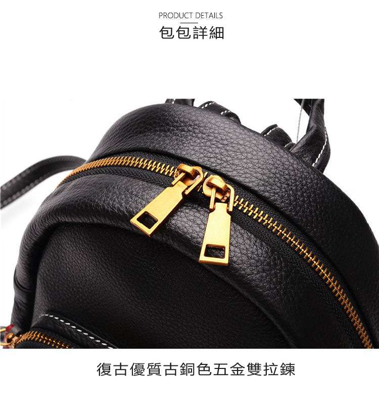 新款復古牛皮紅流蘇後背包 頭層牛皮雙肩背包 真皮學生書包 自然摔牛皮女生後背包 女式包包 真皮包包