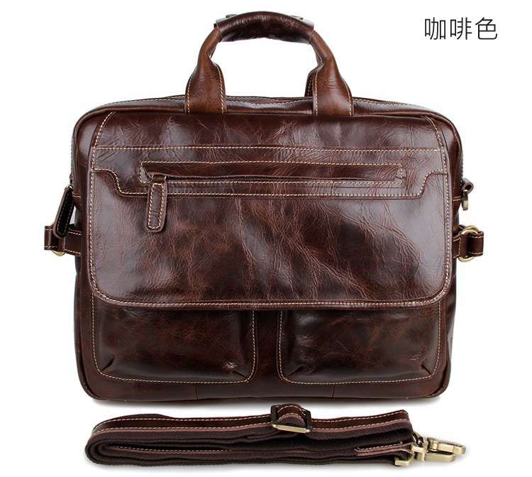 新款復古油蠟皮手提包 男士商務包 頭層牛皮公事包 油蠟牛皮筆電包公文包 真皮電腦包 真皮包包