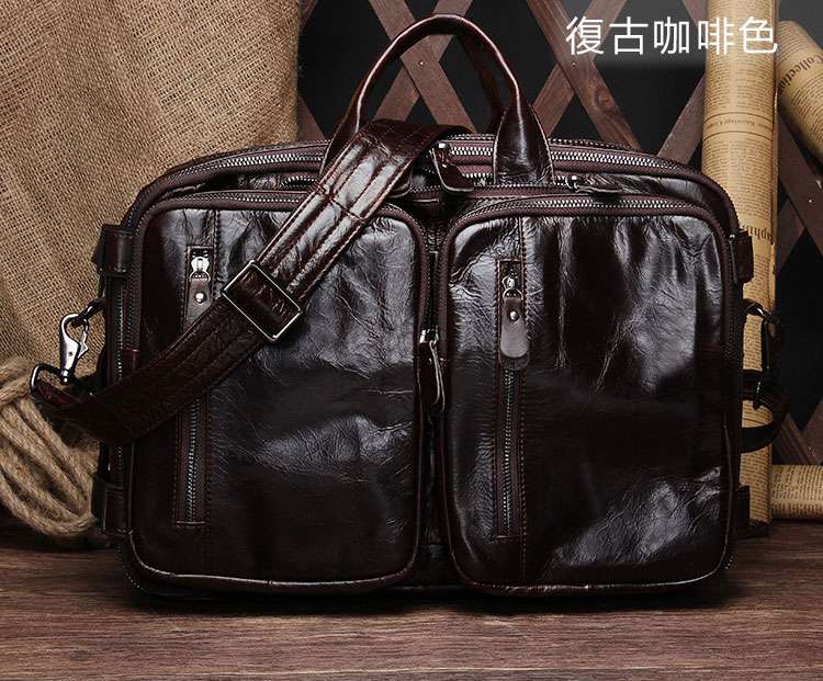 多功能歐美男士真皮包包 頭層牛皮肩背包斜挎包 男士真皮手提包 真皮男包 旅行包行李手袋 真皮包包