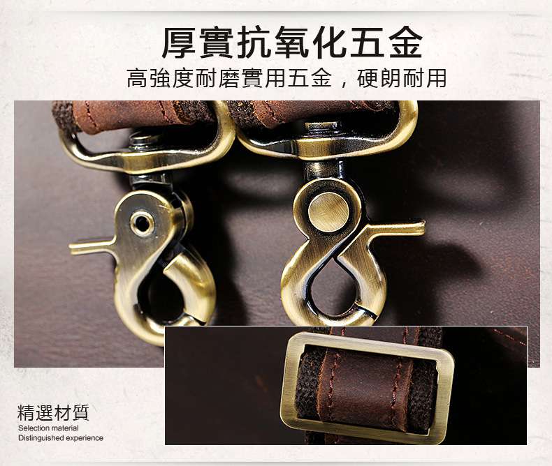 新款復古義大利頭層牛皮手提包 真皮男士商務公事包 瘋馬皮公文包 肩背斜挎包男包 真皮包包