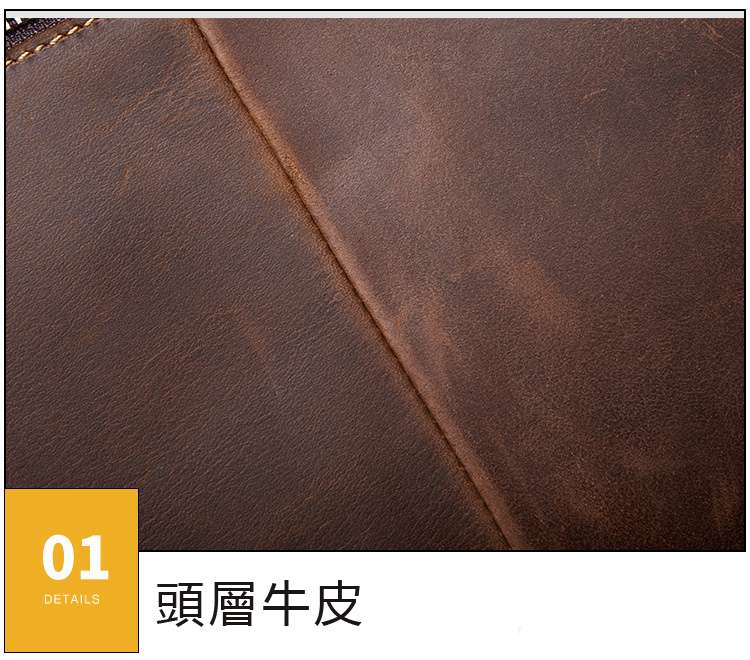 新款復古橫款公事包 真皮男包 瘋馬皮商務包 休閑公文包 頭層牛皮手提包 男式單肩背包斜挎包  真皮包包