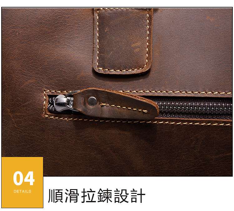 新款復古橫款公事包 真皮男包 瘋馬皮商務包 休閑公文包 頭層牛皮手提包 男式單肩背包斜挎包  真皮包包