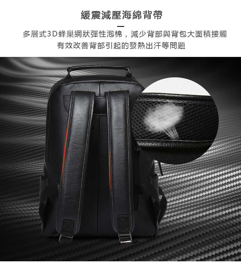 商務旅行包 頭層牛皮雙肩後背包 男士真皮防潑水雙肩包 牛皮筆電包 15吋真皮電腦包 真皮包包