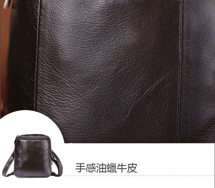 簡約油蠟牛皮單肩背包 男士腰包 頭層牛皮小斜挎包包 休閑韓版潮流包包 真皮包包