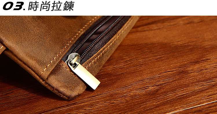復古瘋馬皮長款錢包 真皮長夾 長款手拿包 頭層牛皮皮夾 大卡位大容量零錢包 真皮包包