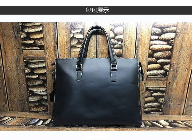 男士頭層牛皮手提包 簡約商務包包 真皮男包 時尚商務公事包 斜挎休閑包 真皮公文包 真皮包包