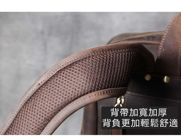 復古瘋馬皮後背包 頭層牛皮男士雙肩背包 真皮原創手工電腦背包 商務筆電包旅行包 包包