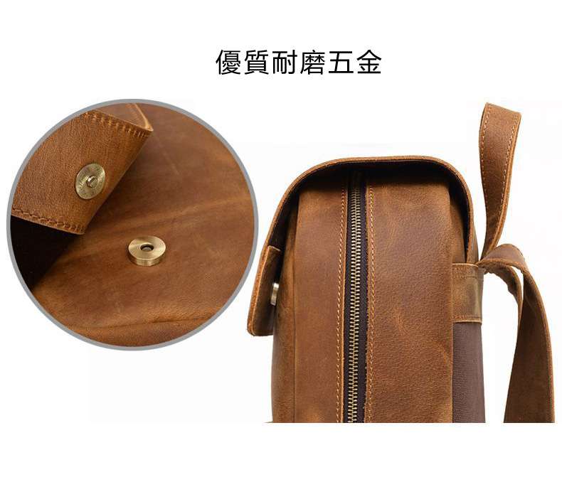 復古瘋馬皮後背包 真皮旅行背包 手工真皮男雙肩包 歐美頭層牛皮戶外大書包 真皮男包 真皮包包