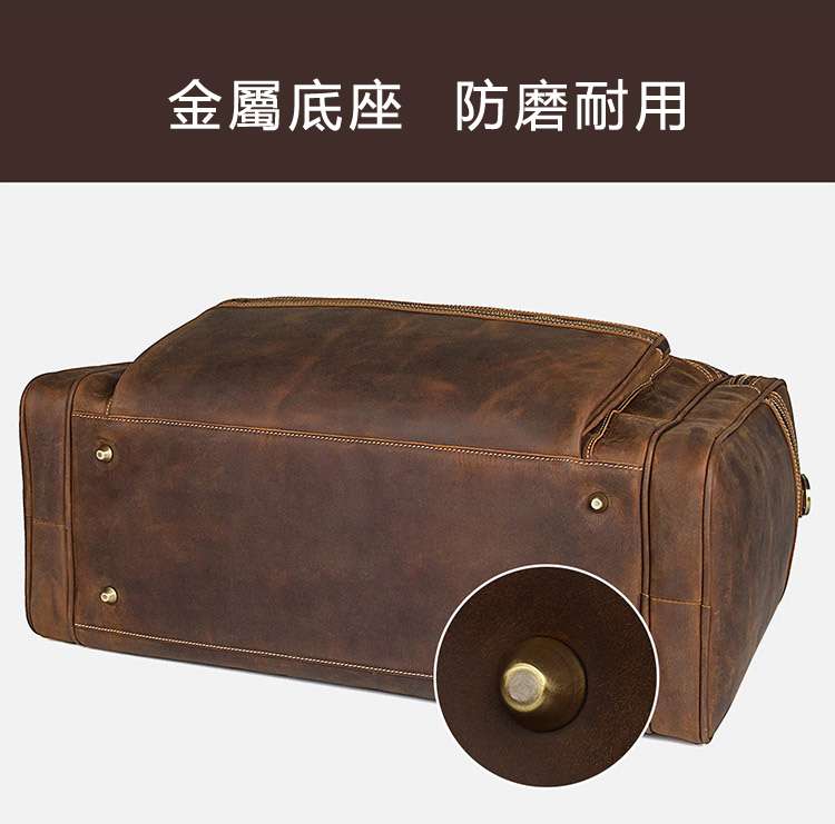 超大容量瘋馬皮旅行包 義大利頭層牛皮行李袋 真皮行李包 牛皮手提包 旅行箱包 真皮包包