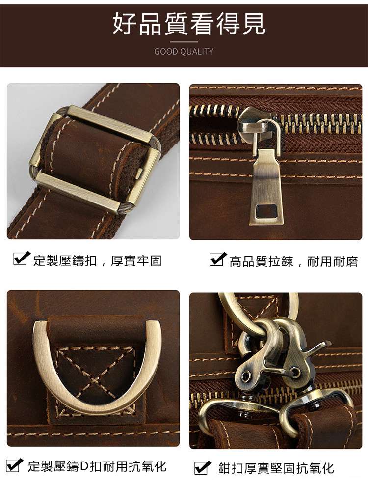 超大容量瘋馬皮旅行包 義大利頭層牛皮行李袋 真皮行李包 牛皮手提包 旅行箱包 真皮包包