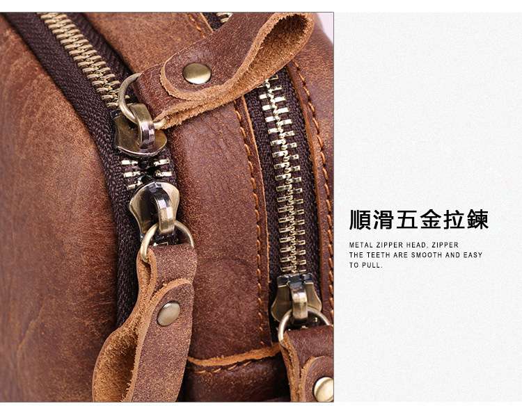 磨砂復古真皮休閑包 時尚真皮斜背包 頭層牛皮單肩背包 男士斜跨包側背包 真皮包包