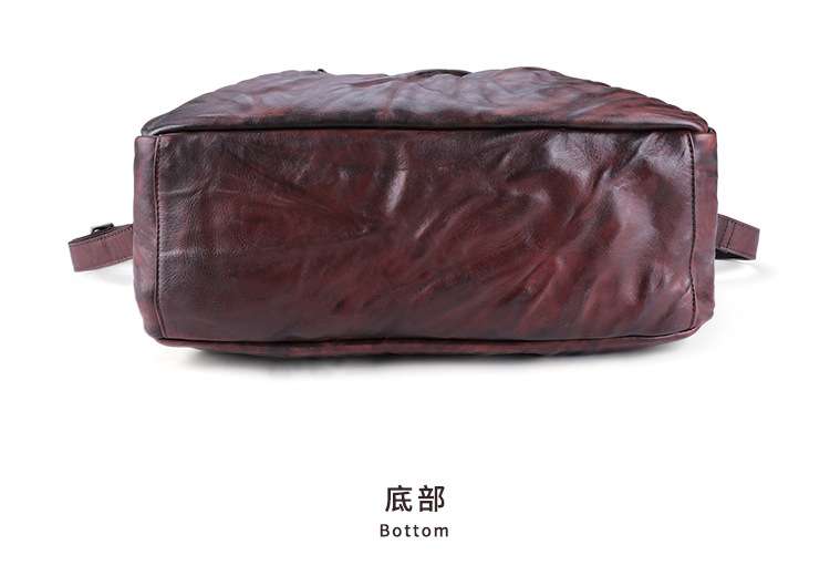 植鞣牛皮旅行包 男士手提包 多功能斜挎單肩包 男式包包休閒時尚復古真皮男包 