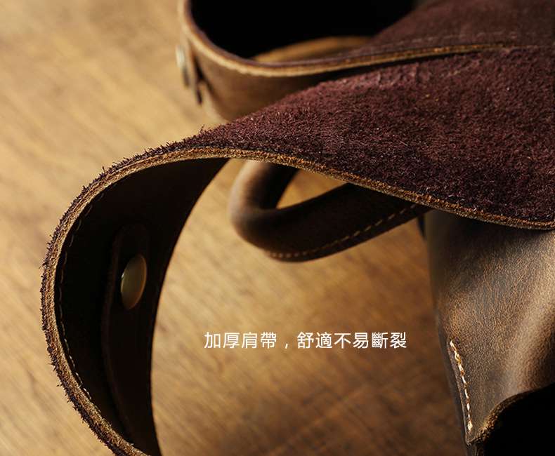 復古瘋馬皮後背包 束口雙肩背包 頭層牛皮旅行包 商務休閑真皮包包