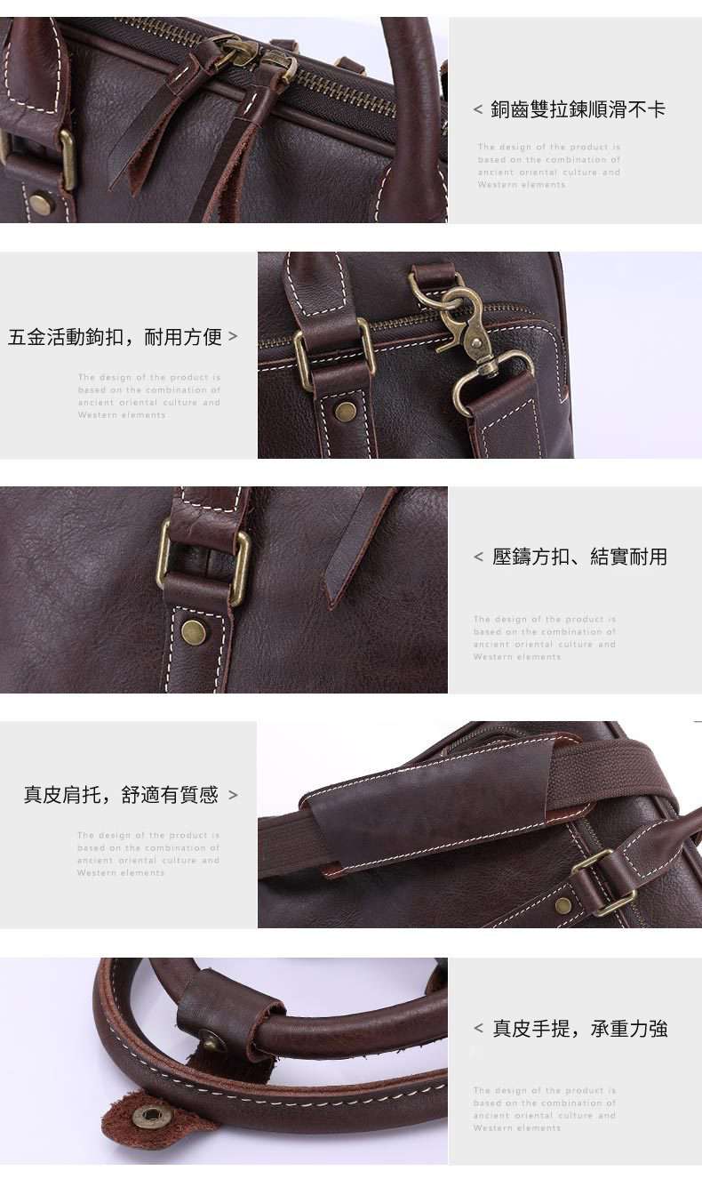 復古油光皮手提包 頭層牛皮公事包 真皮公文包 商務男包 真皮側背肩背包斜背包