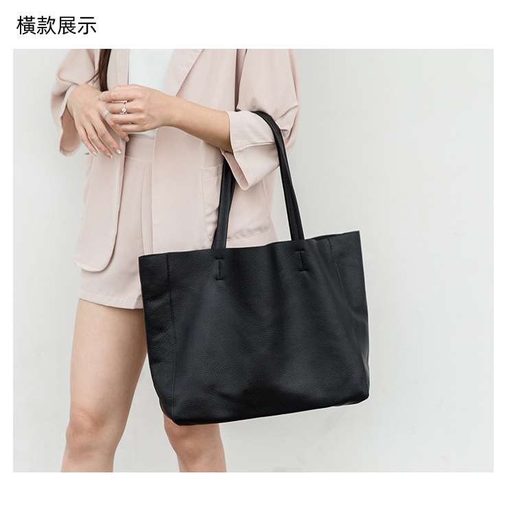 百搭真皮托特包子母包 大容量軟皮女挎包 頭層牛皮單肩手提包 歐美簡約真皮女包 真皮包包