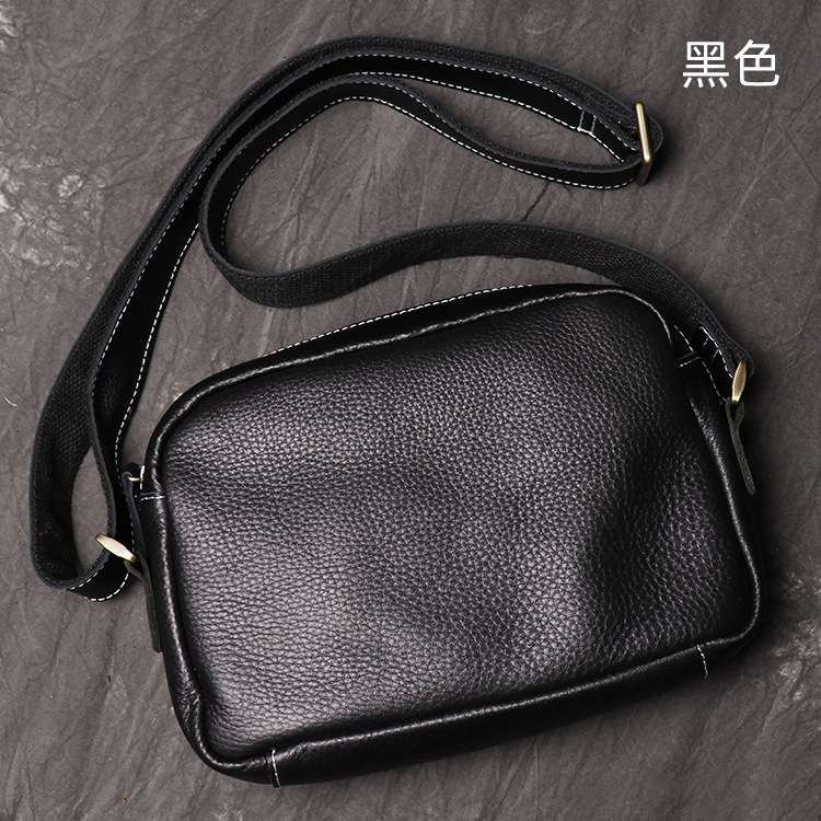 新款休閑簡約包包 真皮小單肩包側背包 瘋馬皮男女斜挎包 頭層牛皮手機包 真皮包包