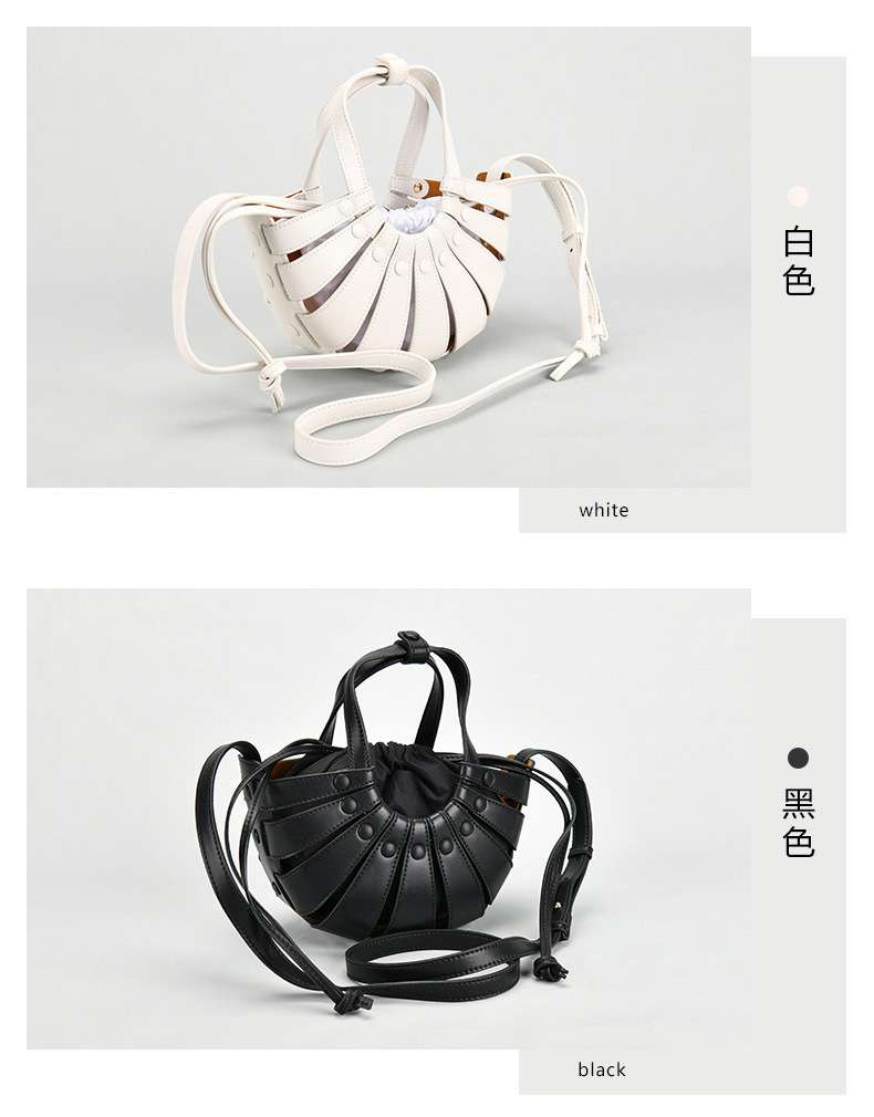 真皮鏤空包 菜籃子包包 半圓貝殼包 半月包單肩手提包 束繩子母斜跨包小包包