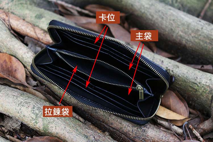 佛魔手工植鞣牛皮雕花皮夾 頭層牛皮錢包 真皮長款皮夾 一念之間手拿錢包夾