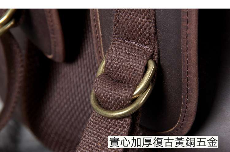 新款大容量瘋馬皮雙肩包 頭層牛皮後背包 貝殼型原創手工背包 男旅行包真皮包包