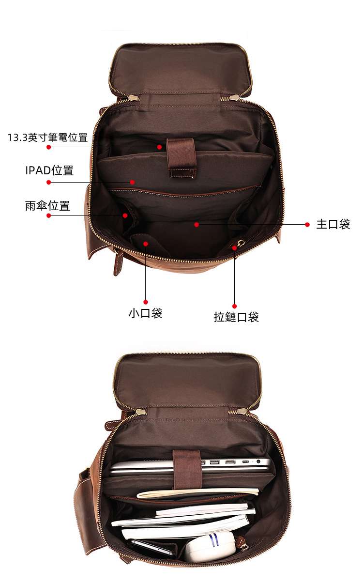 多變形後背包 復古瘋馬皮雙肩背包 戶外旅行背包 大容量水桶背包 真皮筆電包 多功能真皮包包 