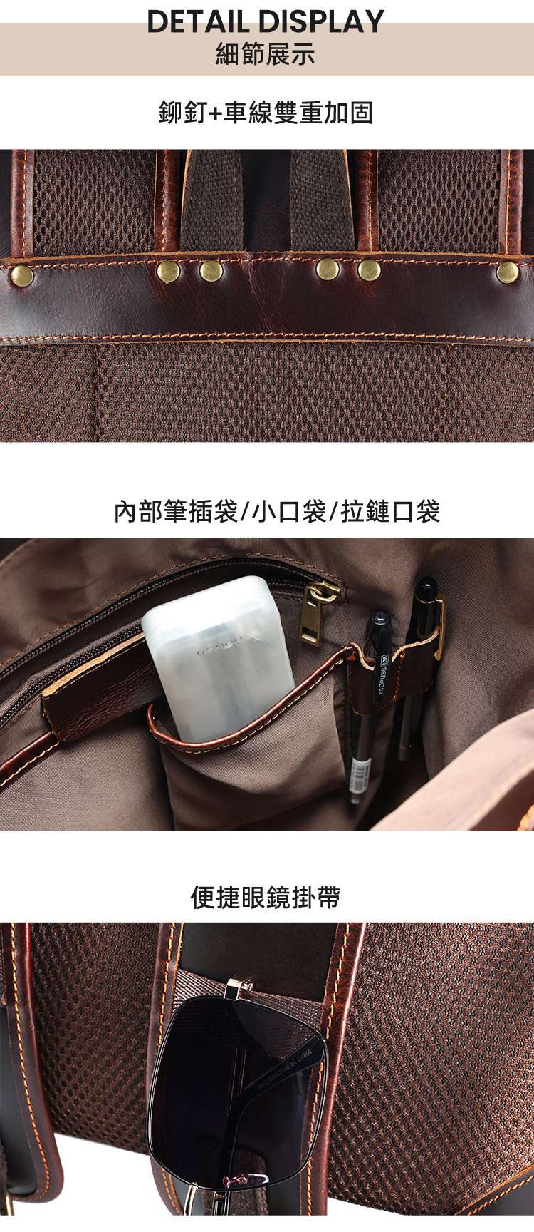 歐美大容量束口後背包 英倫風頭層牛皮雙肩包 戶外運動背包 多口袋旅行包 真皮男包 真皮包包 