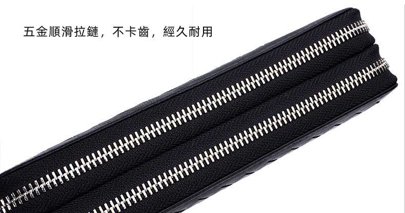 羊皮純手工編織長款皮夾 大容量男女多卡位雙拉鏈編織錢包 手拿RFID防盜刷女士錢夾包包