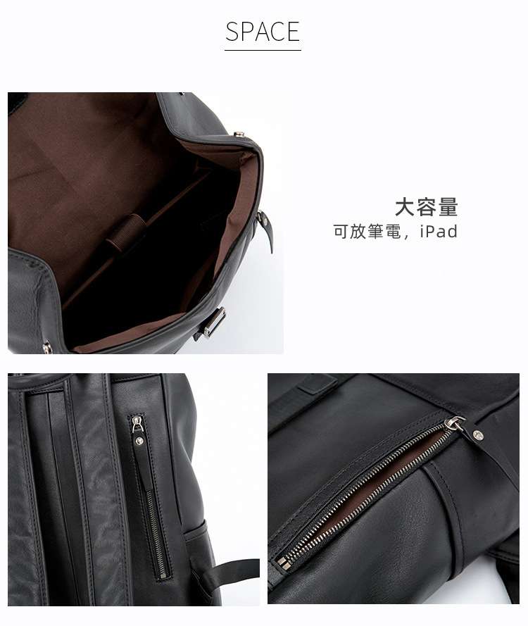 頭層納帕牛皮雙肩包 真皮商務休閒簡約男包電腦包 時尚潮流旅行包 男士後背包真皮包包