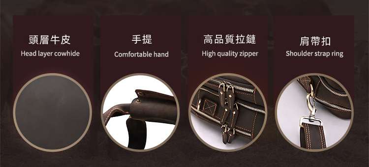 復古瘋馬皮公事包 男士商務筆電包 頭層牛皮手提包 大容量斜挎包側背包公文包 真皮包包