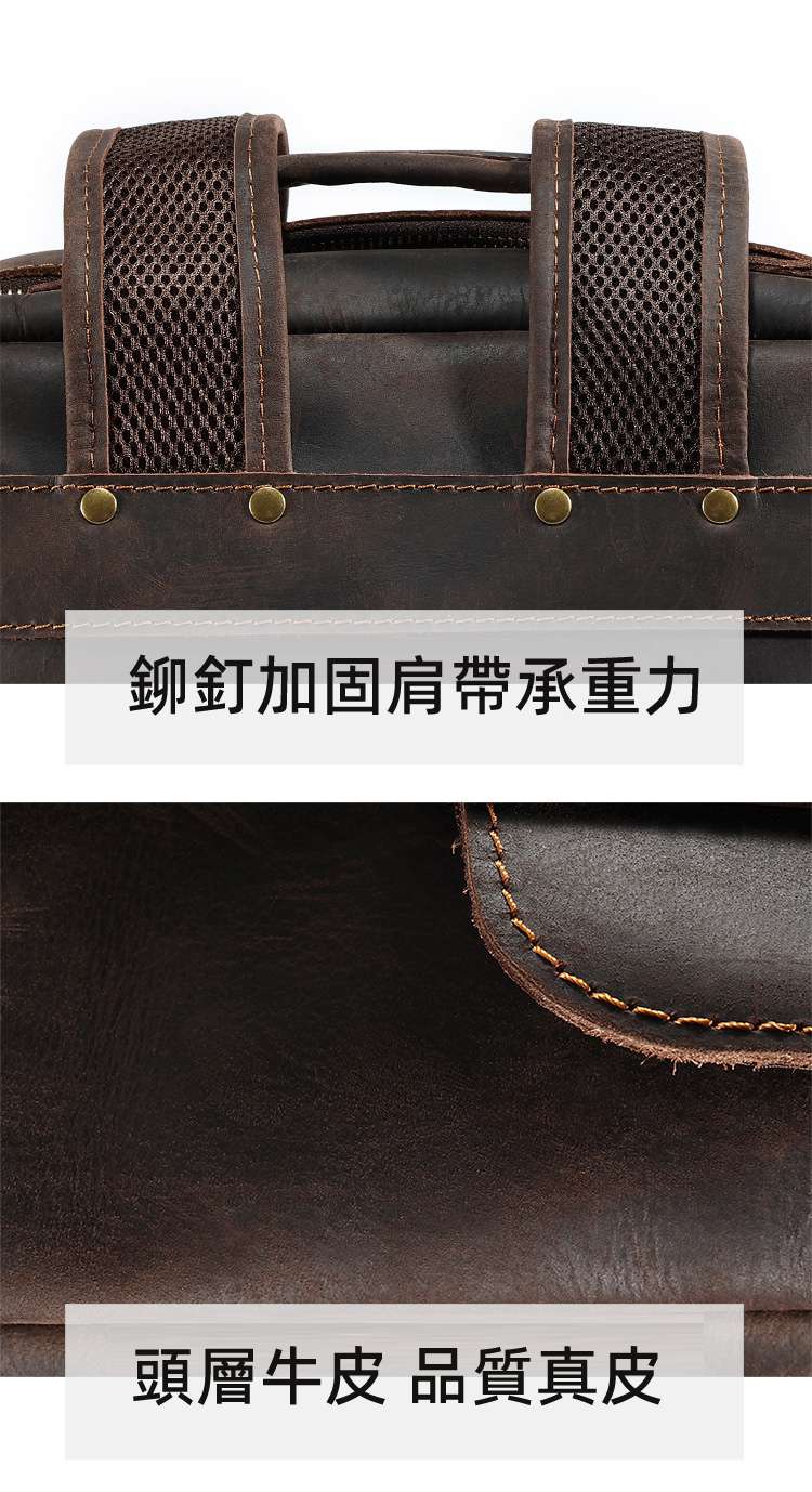 歐美頭層牛皮雙肩包 時尚雙肩後背包 商務電腦包 瘋馬皮復古旅行包 真皮男包 真皮包包