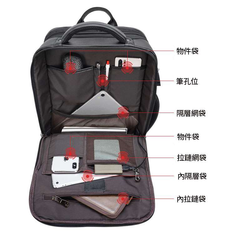 可擴容後背包 多層次雙肩包 多功能可手提包雙肩背包 頭層牛皮大容量商務旅行包 真皮男包 真皮包包