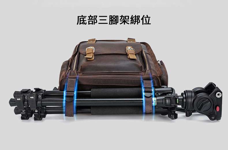 戶外攝影包 復古瘋馬皮雙肩包 頭層牛皮後背包 真皮耐磨相機背包 可拆卸內膽真皮包包 