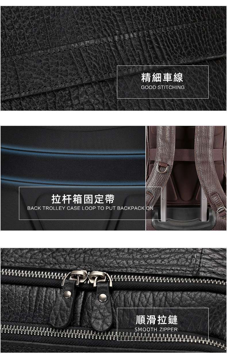 新款商務後背包 頭層黃牛皮男士雙肩包 真皮雙肩背包 樹皮紋電腦背包旅行包 真皮包包