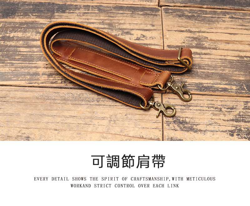 復古時尚款男士手提包 真皮商務電腦包公事包 瘋馬皮手工單肩斜跨包 大容量公文包 真皮包包