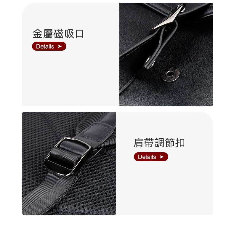商務時尚休閒後背包 納帕牛皮雙肩包 男士筆記本電腦包 大容量旅行包 真皮男士背包 真皮包包