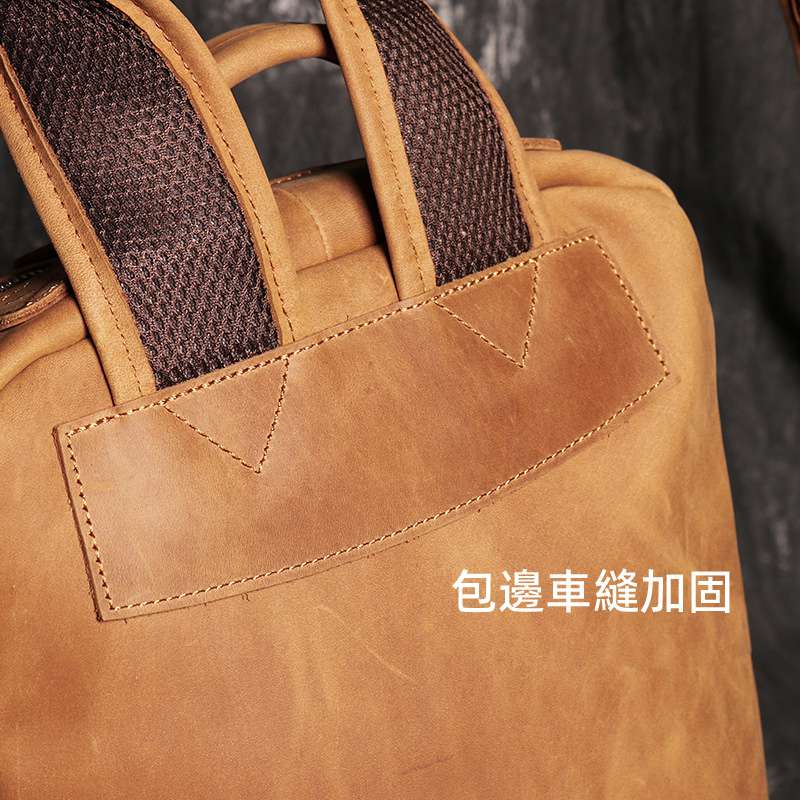 歐美復古後背包 男士真皮雙肩包 瘋馬皮旅行背包 大容量頭層牛皮電腦包 學生書包旅行包 真皮包包
