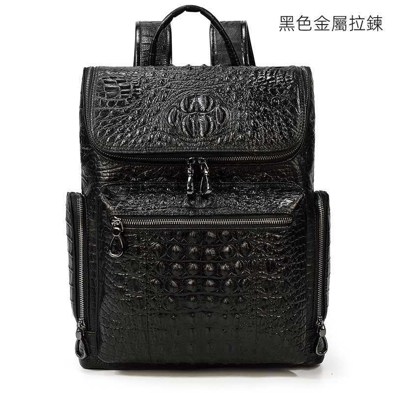 多款式鱷魚紋後背包 頭層牛皮雙肩包 韓版學院風學生書包 戶外旅行背包 商務電腦背包 真皮包包