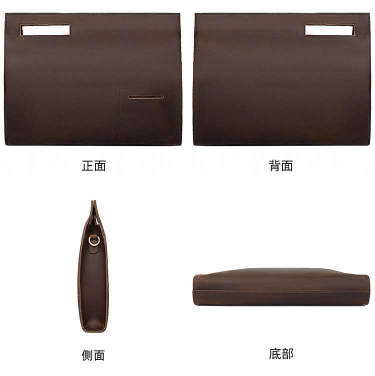復古文件包 頭層牛皮手拿包 瘋馬皮男包 真皮斜跨包手拎包 皮夾 包包